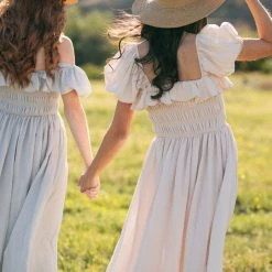 Mable Nancy Smocked Midi Dress