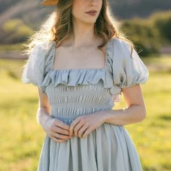 Mable Nancy Smocked Midi Dress