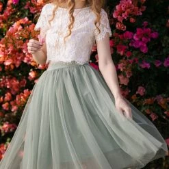 Ee:some Frances Tulle Midi Skirt Bridal