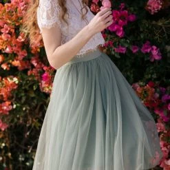 Ee:some Frances Tulle Midi Skirt Bridal