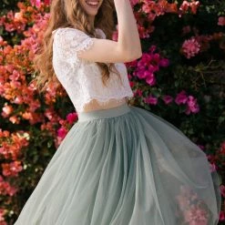 Ee:some Frances Tulle Midi Skirt Bridal