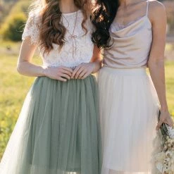 Ee:some Frances Tulle Midi Skirt Bridal