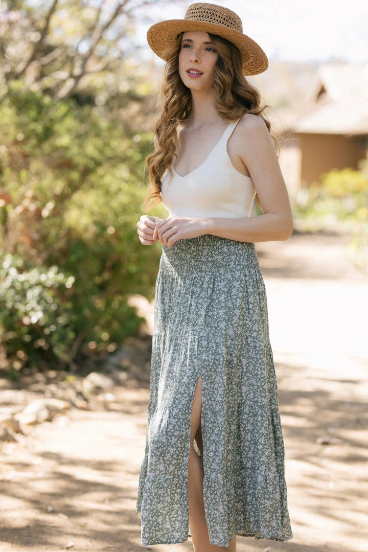 Wishlist Lisa Smocked Midi Skirt Maternity Friendly