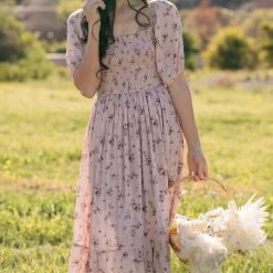 Dress Forum Sarah Smocked Midi Dress Maternity Friendly