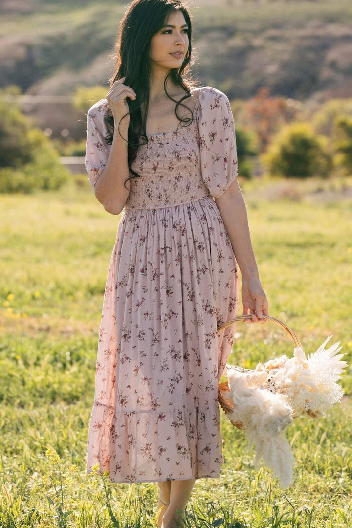 Dress Forum Sarah Smocked Midi Dress Maternity Friendly