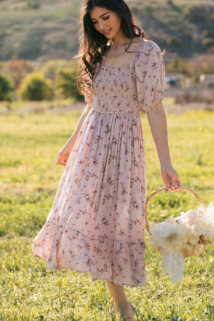 Dress Forum Sarah Smocked Midi Dress Maternity Friendly