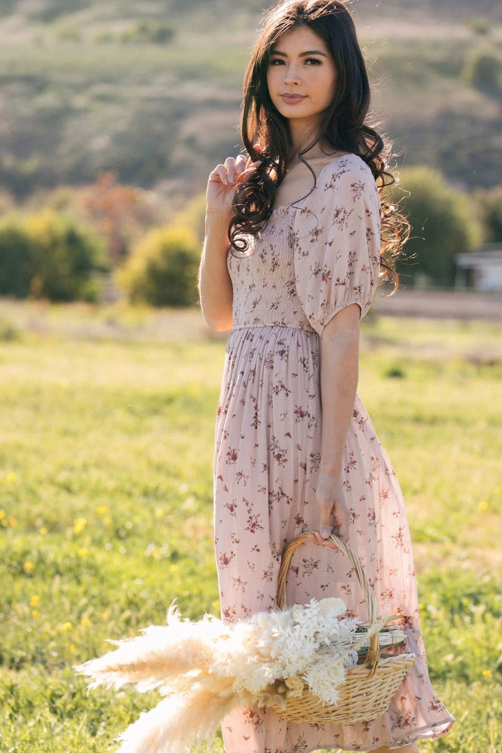 Dress Forum Sarah Smocked Midi Dress Maternity Friendly