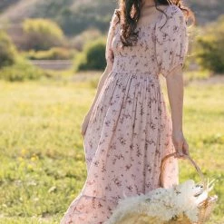 Dress Forum Sarah Smocked Midi Dress Maternity Friendly