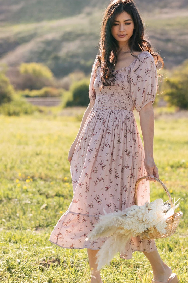 Dress Forum Sarah Smocked Midi Dress Maternity Friendly