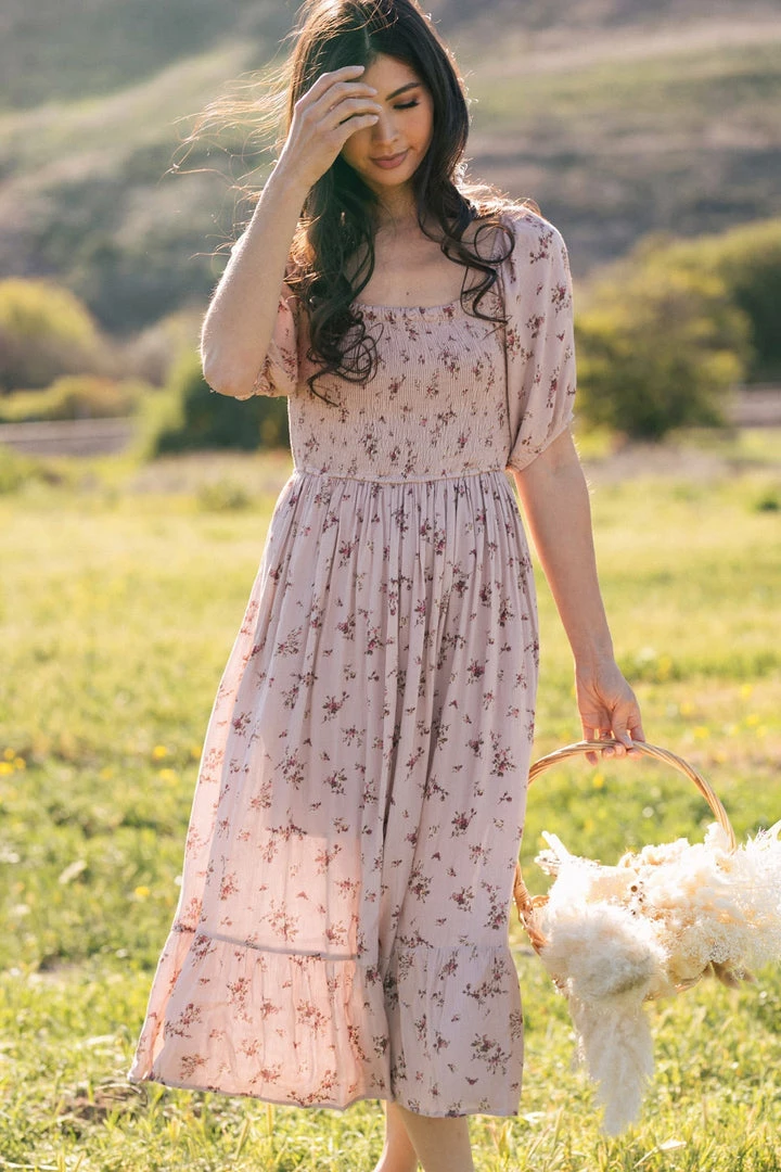 Dress Forum Sarah Smocked Midi Dress Maternity Friendly