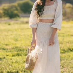 Crescent Winona Smocked Linen Set