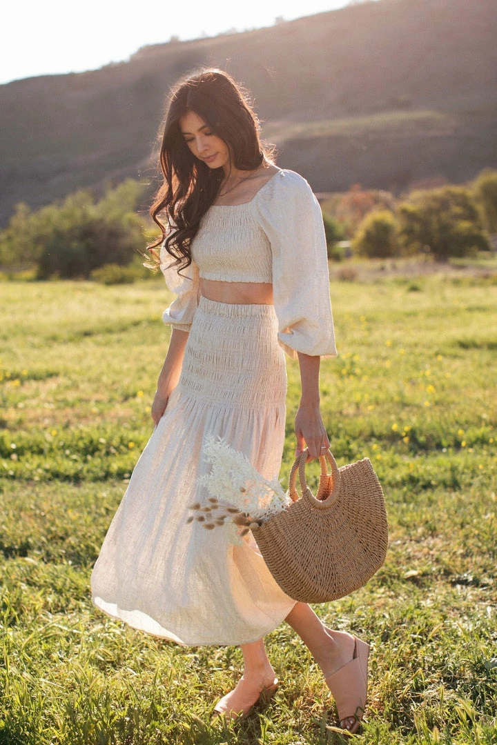 Crescent Winona Smocked Linen Set