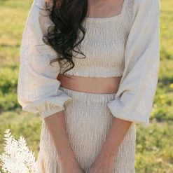 Crescent Winona Smocked Linen Set