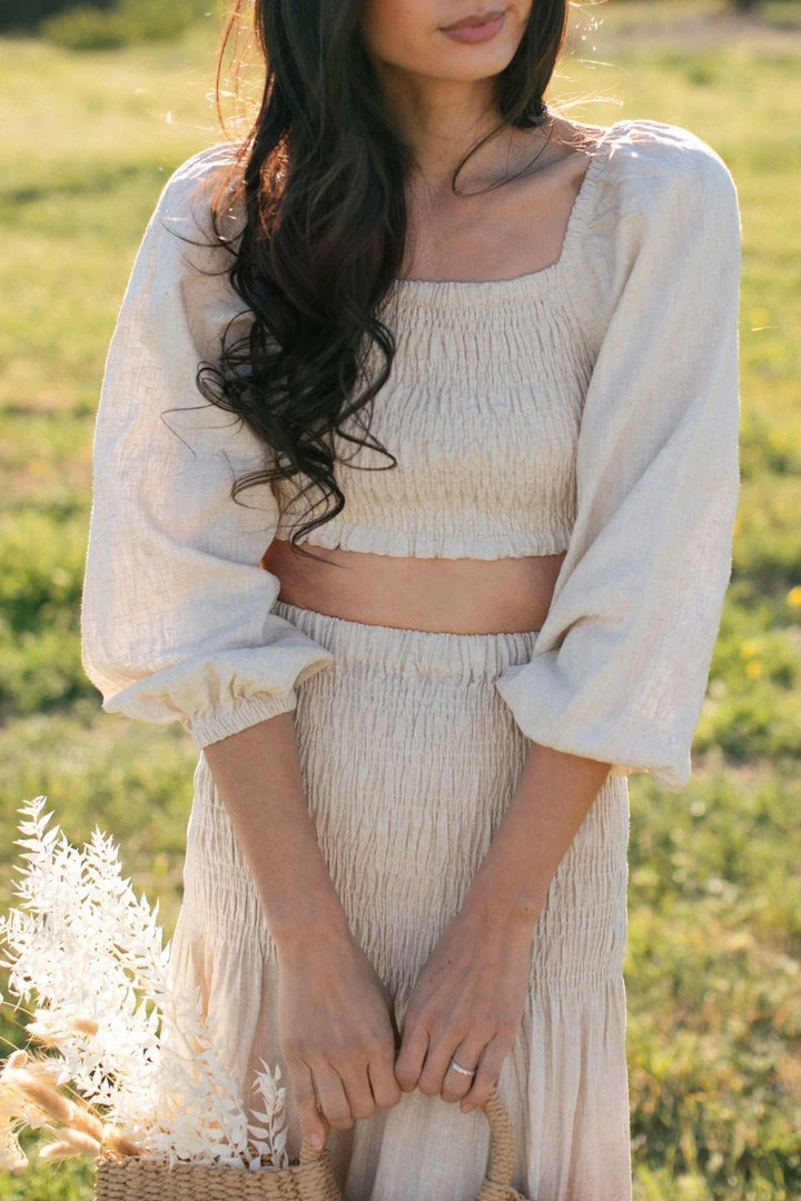 Crescent Winona Smocked Linen Set