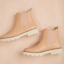 Let's See Style Giana Lugsole Ankle Boots Shoes