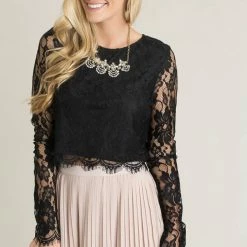 Maniju Ashlyn Long Sleeve Lace Top