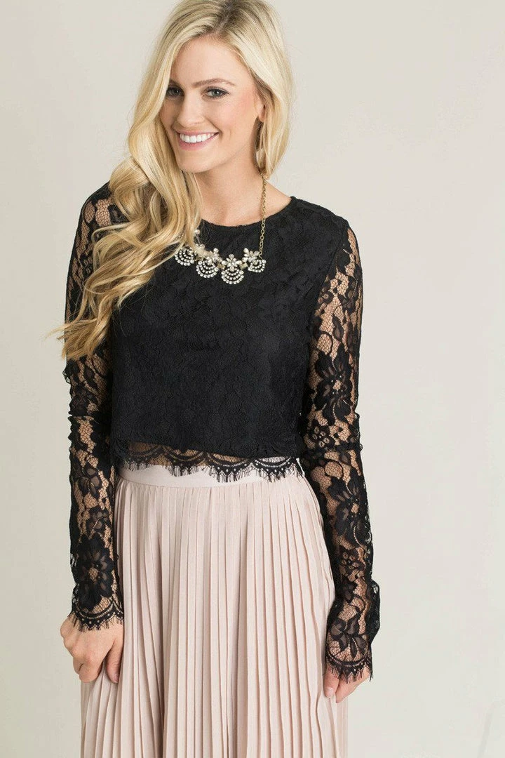 Maniju Ashlyn Long Sleeve Lace Top