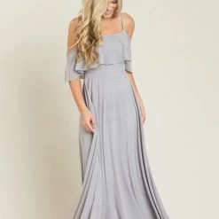 INA Bridal Petite Adele Ruffle Maxi Dress