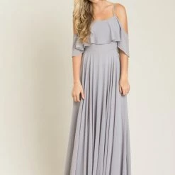INA Bridal Petite Adele Ruffle Maxi Dress