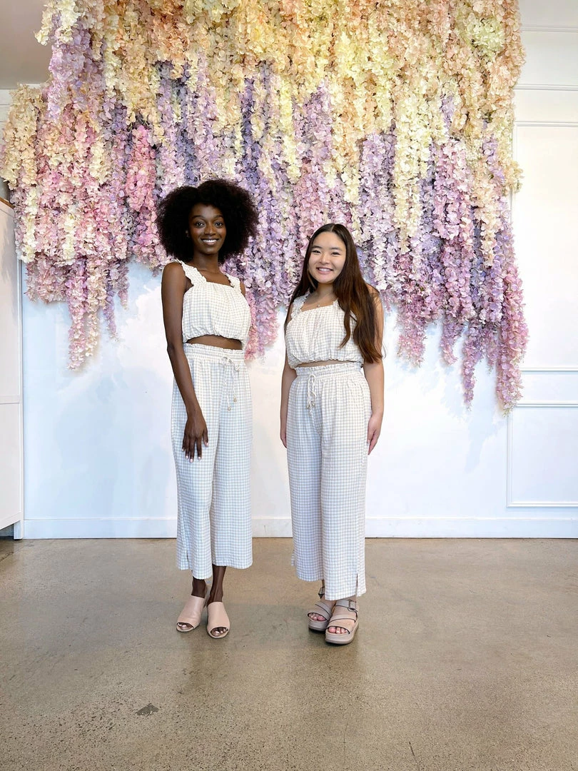 Allie Rose Bernice Gingham Pants Clothing