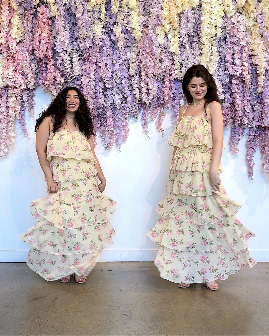 Aakaa Cleo Tiered Maxi Dress Clothing