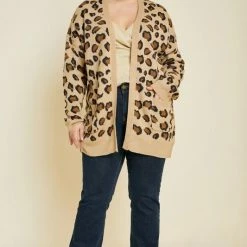 Hayden Curvy Jana Leopard Cardigan