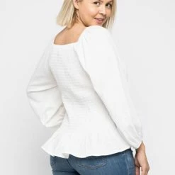 Polygram Curvy Emmy Smocked Blouse Clothing