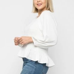 Polygram Curvy Emmy Smocked Blouse Clothing