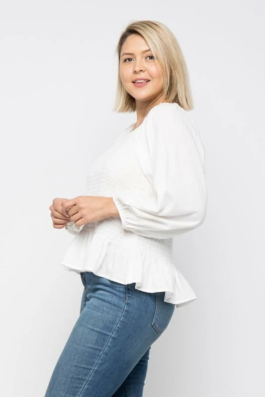 Polygram Curvy Emmy Smocked Blouse Clothing