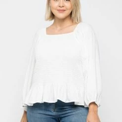 Polygram Curvy Emmy Smocked Blouse Clothing