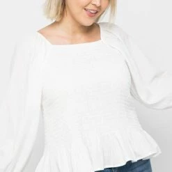 Polygram Curvy Emmy Smocked Blouse Clothing