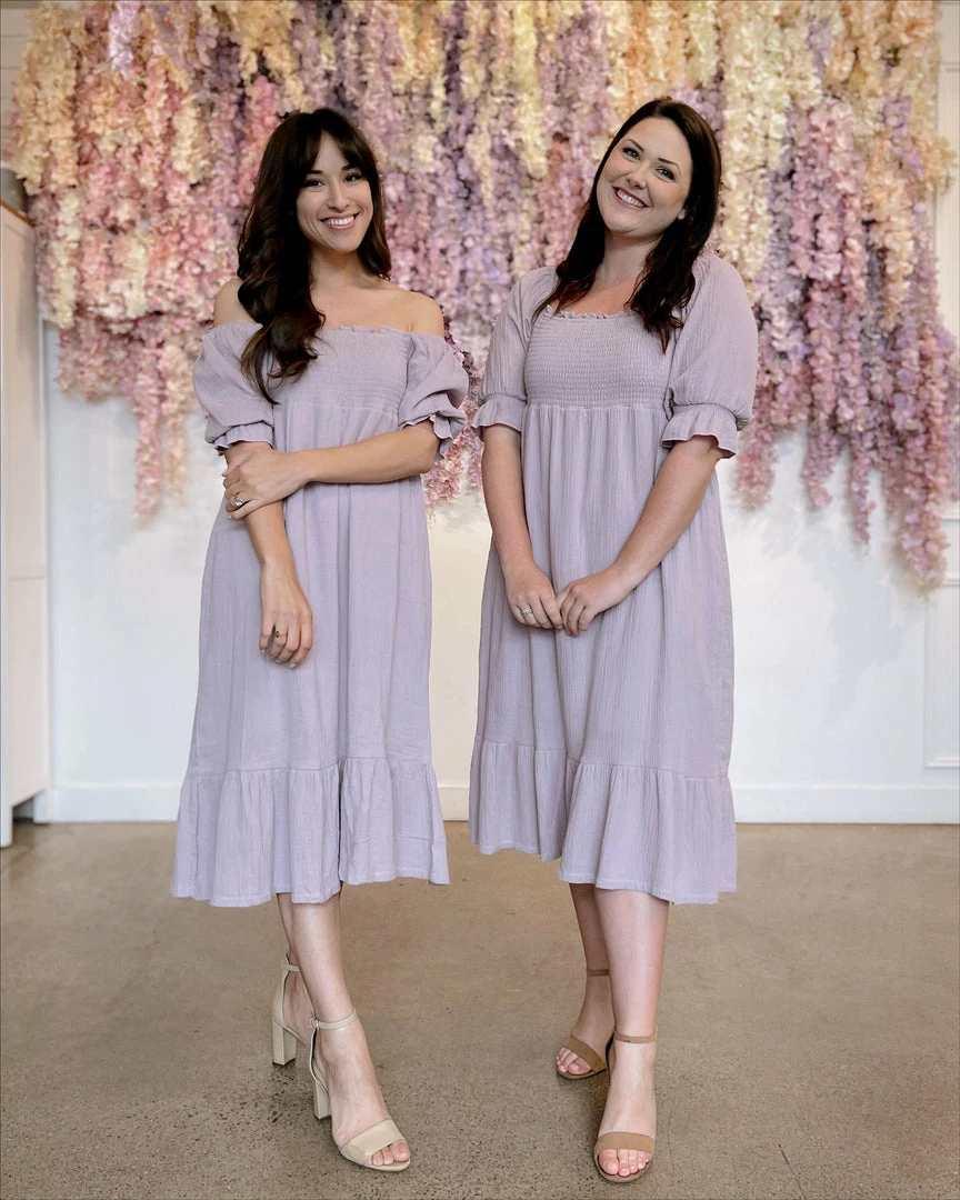 & Merci Maternity Friendly Joyce Smocked Midi Dress