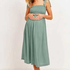 Hello Miz Maternity Friendly Maternity Gemma Tie Shoulder Dress