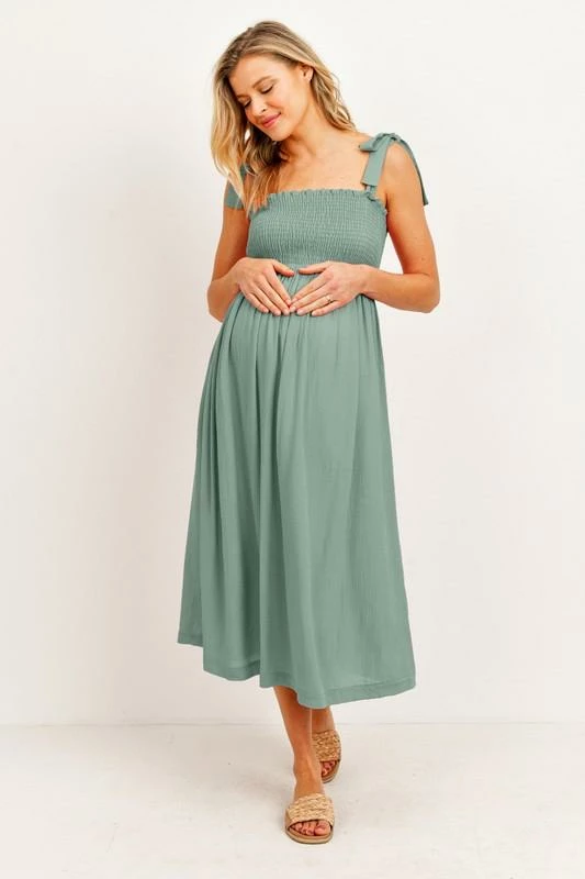 Hello Miz Maternity Friendly Maternity Gemma Tie Shoulder Dress