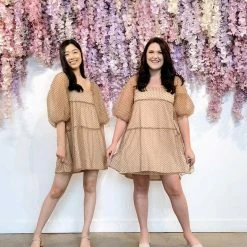 Lush Miriam Dotted Mesh Dress