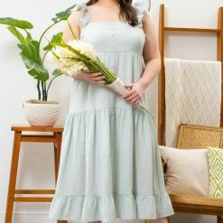 Blu Pepper Sara Buttoned Tiered Dress Clothing