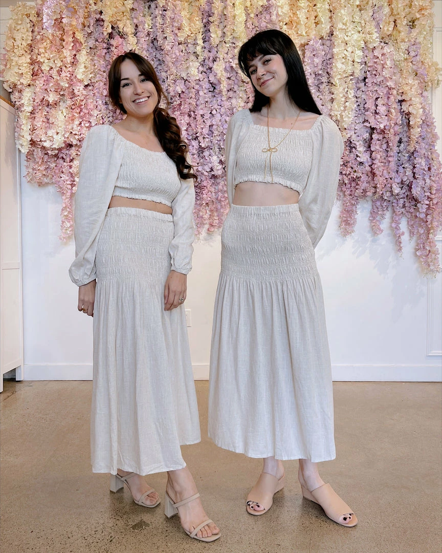 Crescent Winona Smocked Linen Set