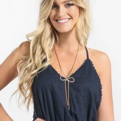 Other Betty Bow Long Gold Necklace Bridal